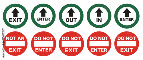 PrintPush and pull to open door plates. Background sticker. Vector illustration.
