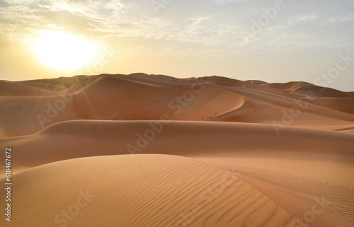 Sand Dunes in the Desert outside Abu Dhabi at Sunset - Empty Quarter  United Arab Emirates