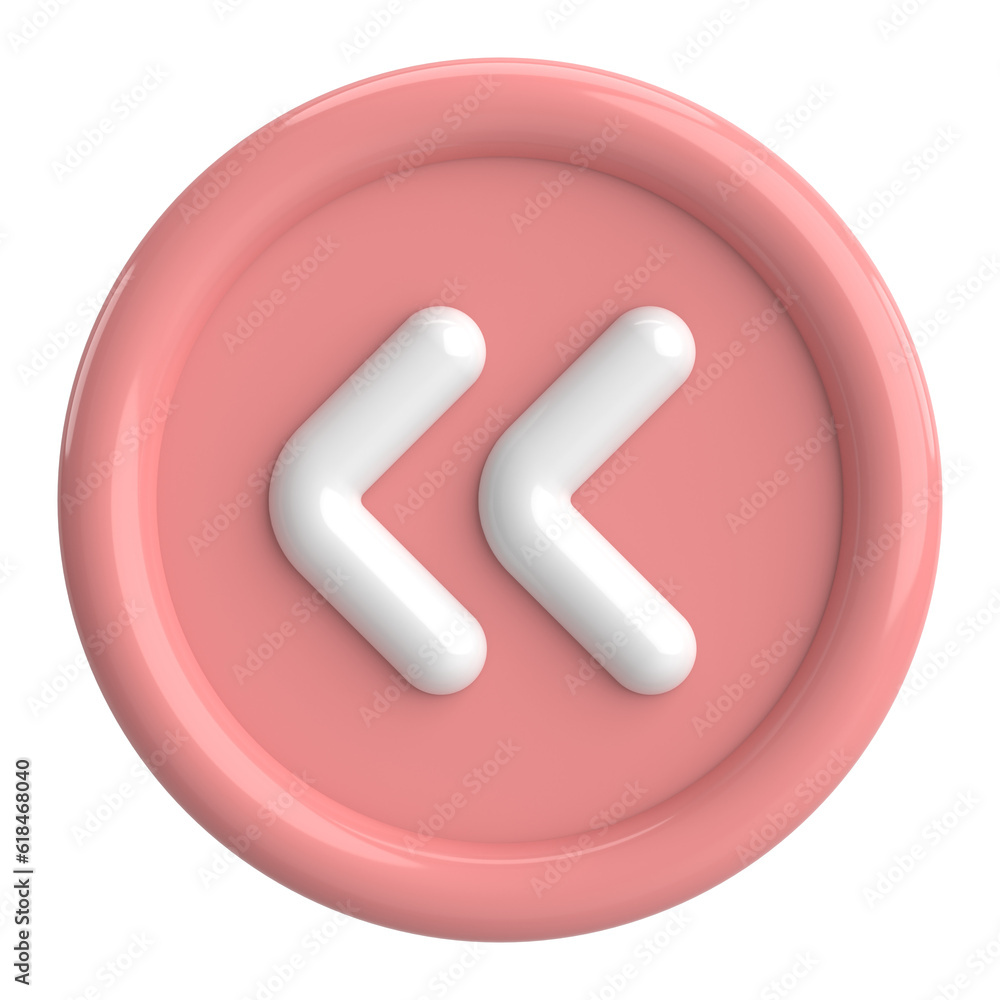 Previous button. Back button. 3D illustration. Previous button. Back button. 3D illustration.