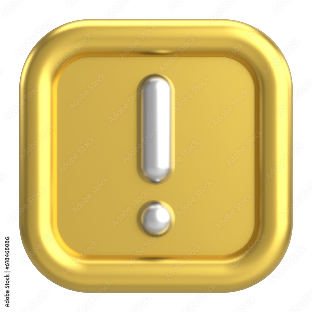 Warning sign. Exclamation mark. 3D illustration. Warning sign. Exclamation mark. 3D illustration.
