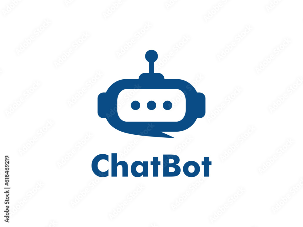Robot Chat or Chat Bot logo. modern conversation automatic technology logo design vector template Robot Chat or Chat Bot logo. modern conversation automatic technology logo design vector template