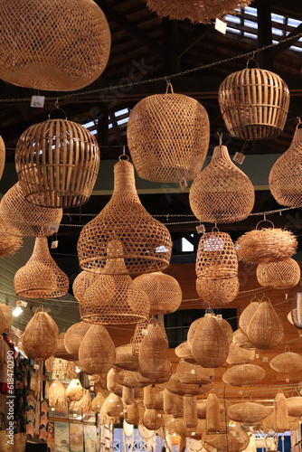 Wicker lamps