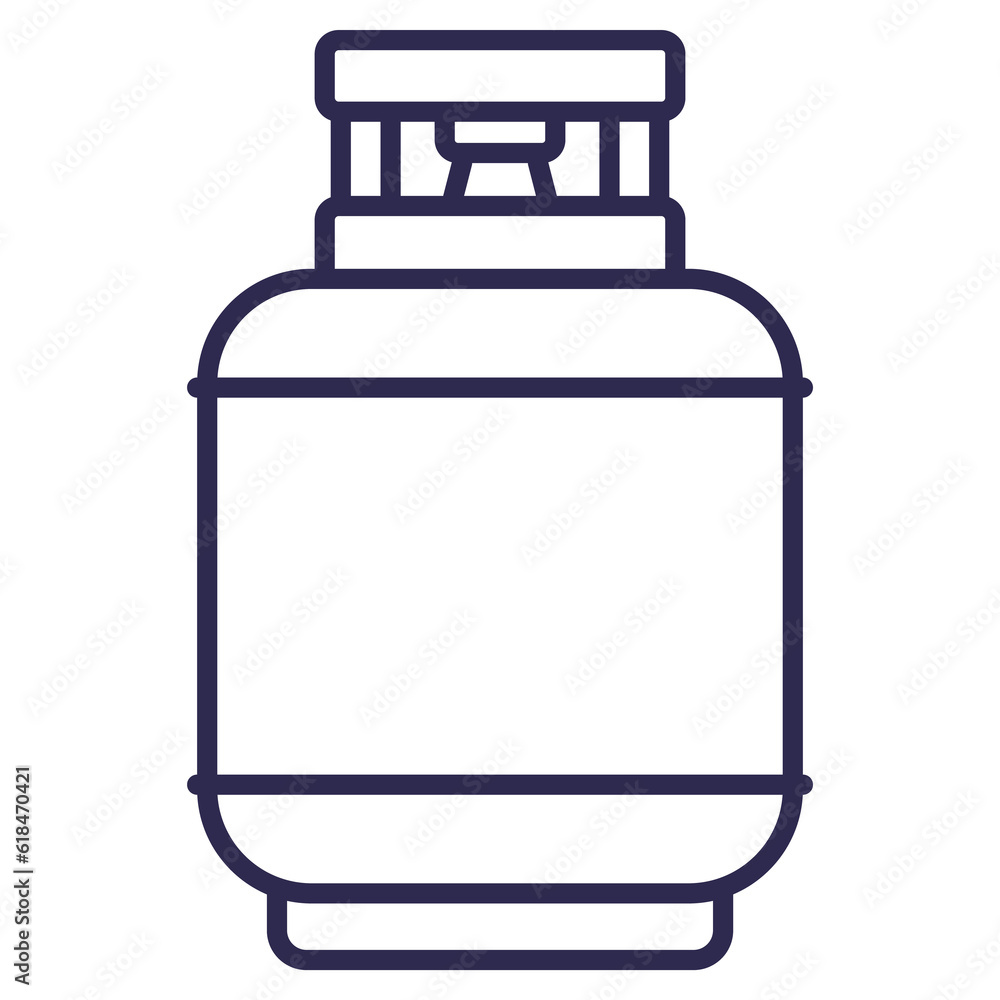 gas, LPG tank icon on white, line gas, LPG tank icon on white, line