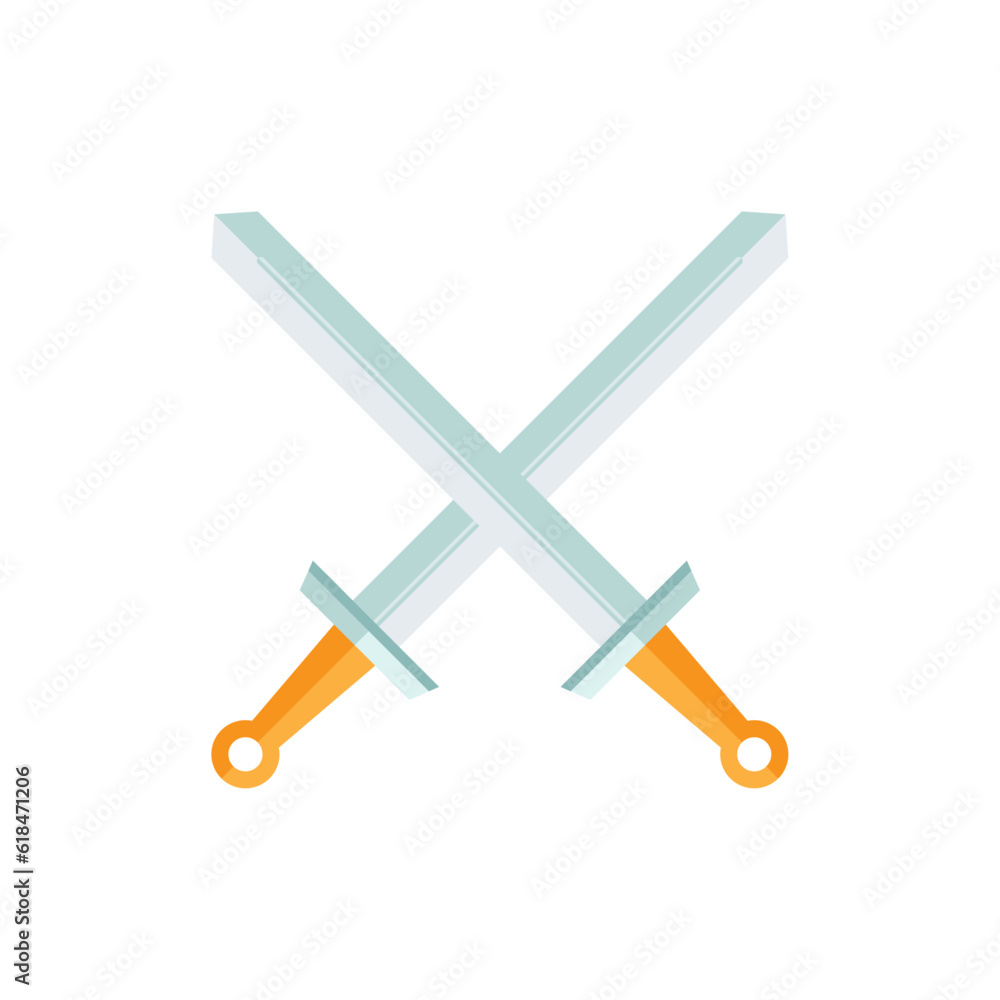 Cartoon game sword on transparent background. Crossed Knight Sword Ancient Weapon Cartoon Design Cartoon game sword on transparent background. Crossed Knight Sword Ancient Weapon Cartoon Design