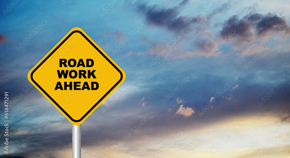 Naklejka premium danger ahead sign