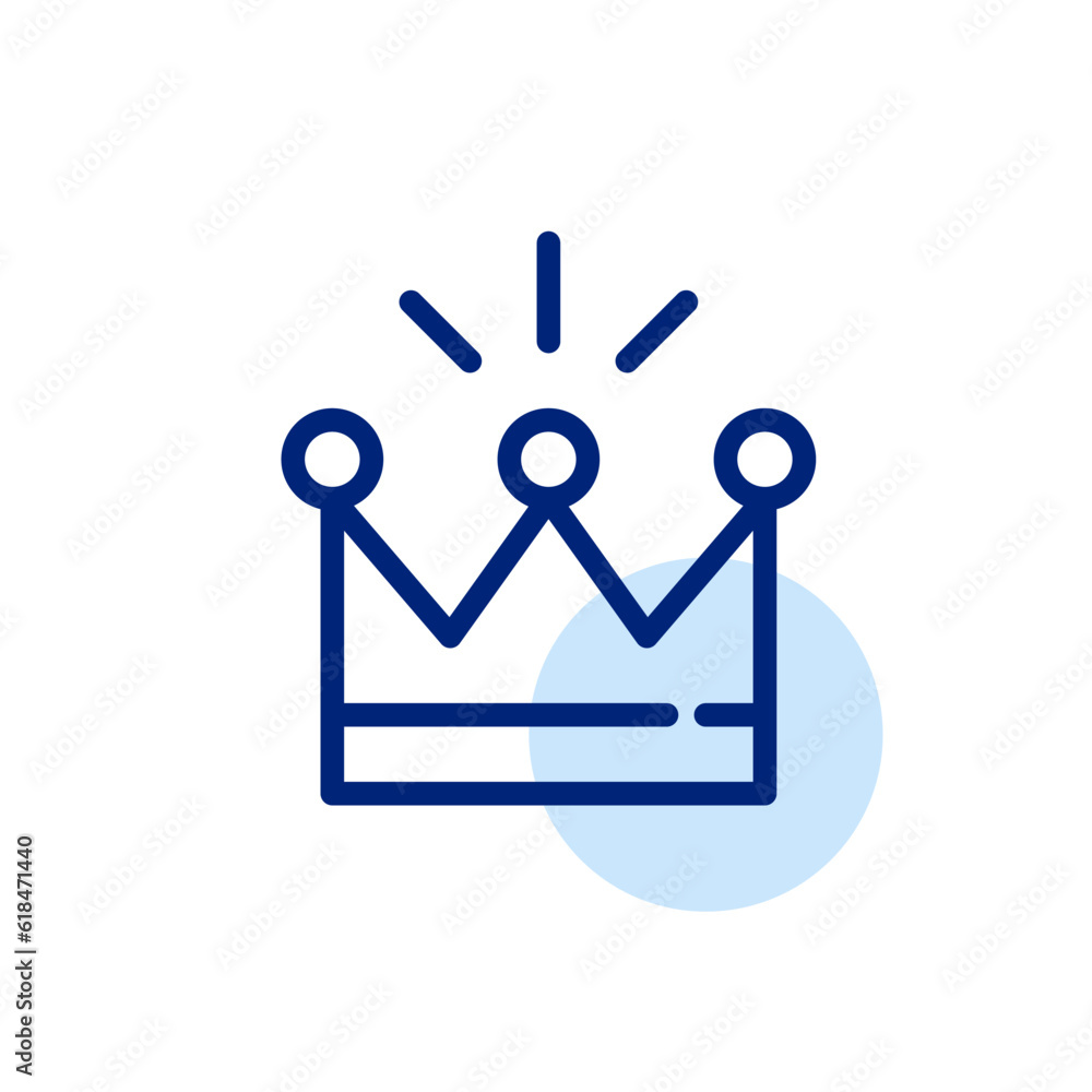 Shining king crown. Simple royal icon. Pixel perfect, editable stroke design Shining king crown. Simple royal icon. Pixel perfect, editable stroke design