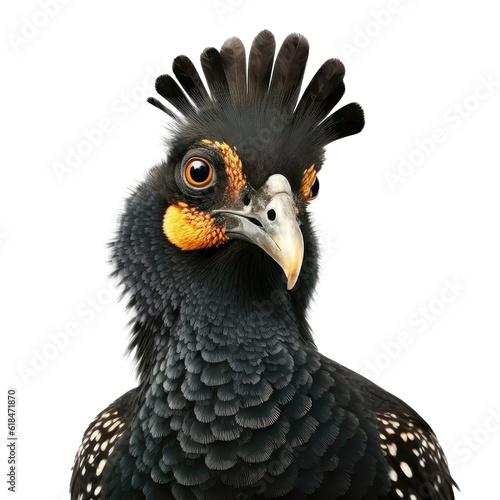 curassow exotic tropical rare bird isolated on white
