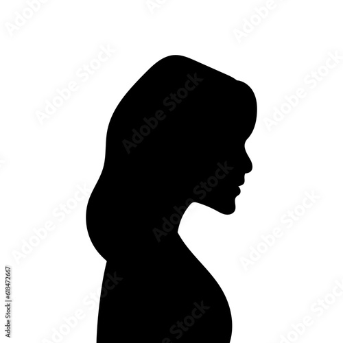 Woman avatar profile. Vector silhouette of a woman's head or icon isolated on a white background. Symbol of female beauty. © Lytaccept