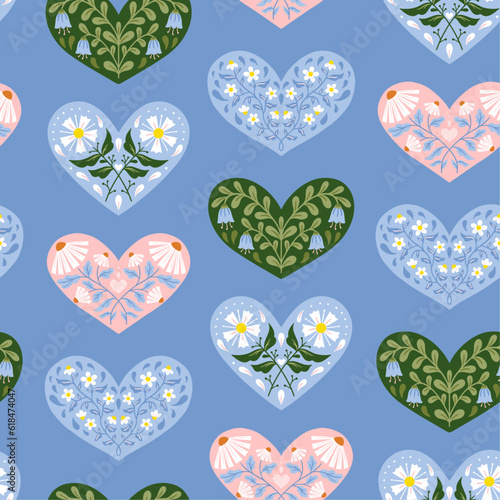 Vector seamless pattern with hearts