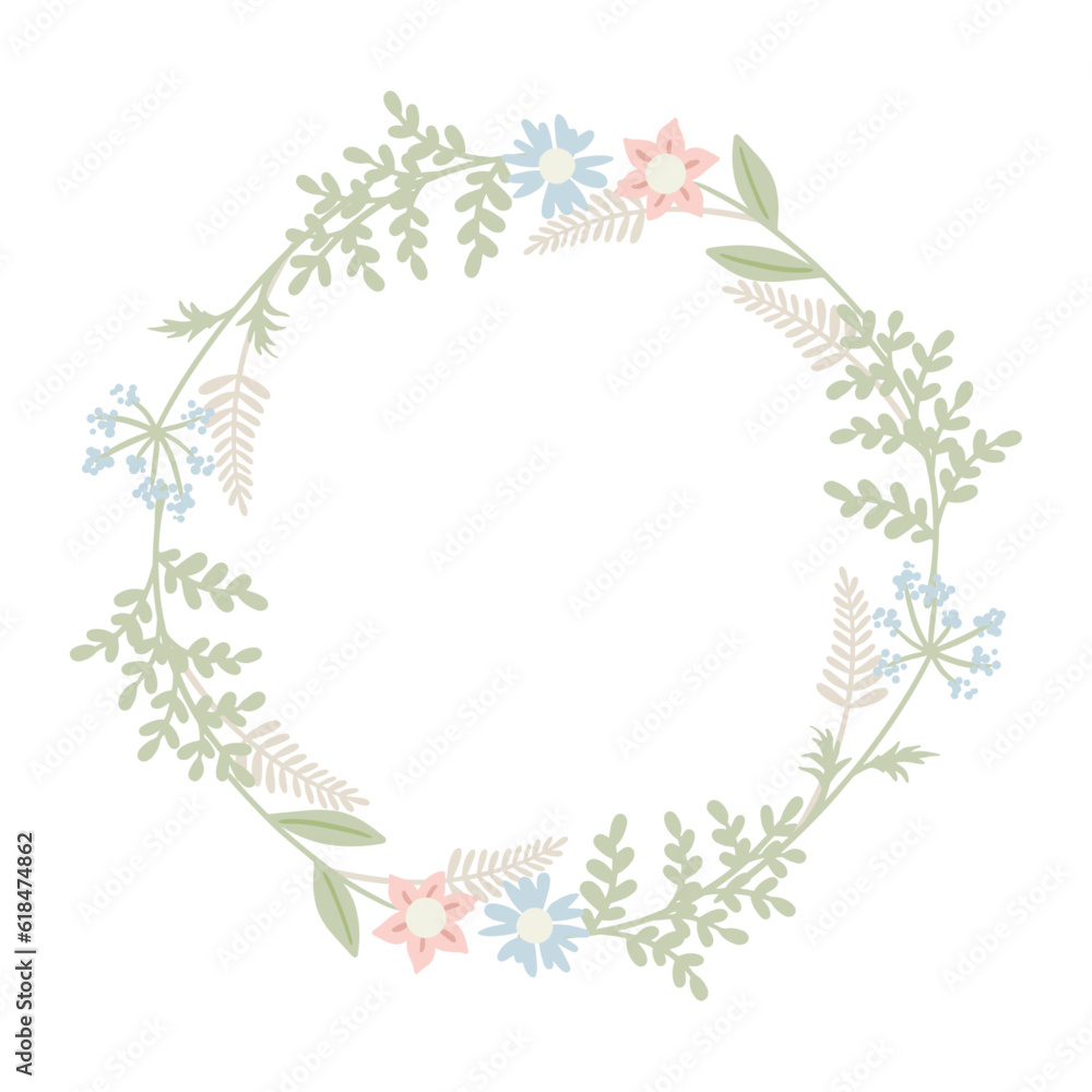 Vector floral frame wreath illustration