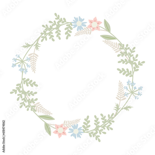 Vector floral frame wreath illustration
