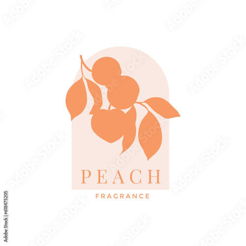 Vector Peach Branch Logo Template