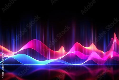 abstract futuristic background with pink blue glowing neon moving high speed sound wave rhythm lines and bokeh lights. Data transfer concept Fantastic wallpaper