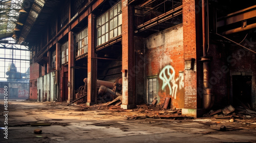 Ruins of an Old Industrial Factory During an Urbex Exploration
