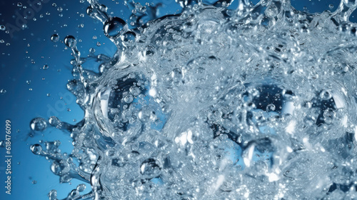 Refreshing Water Splash Against a Blue Background