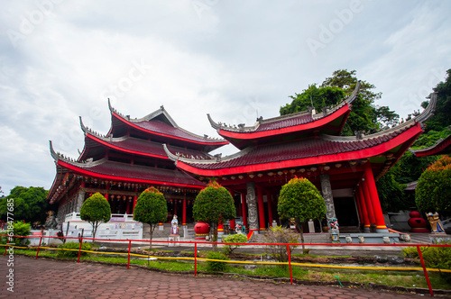 Sam Poo Kong Temple, an iconic and heritage landmark in Semarang, Central Java, Indonesia. Tourist attractions as well as places of worship and pilgrimage for adherents of Confucianism and Taoism