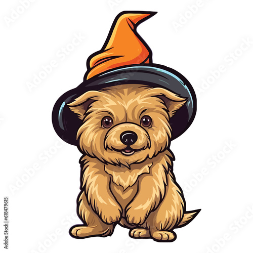 Bewitchingly Cute: Norwich Terrier Dog Embraces Halloween Spirit photo