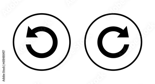 Redo and undo icon vector. Circular arrow symbol isolated on circle line