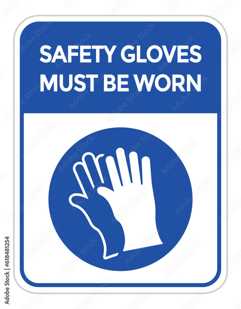 Fototapeta premium protective gloves must be worn, vector illustration