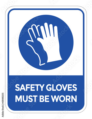 protective gloves must be worn, vector illustration 
