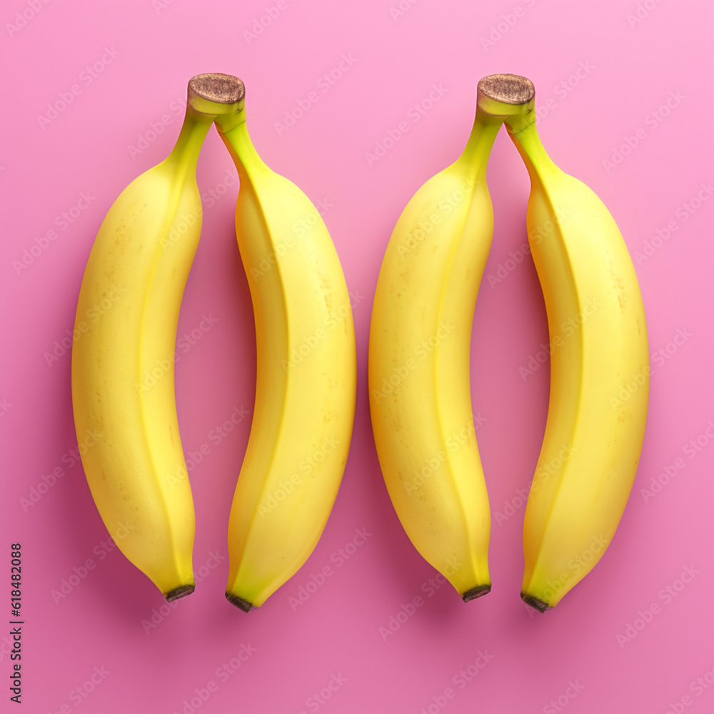 3d rendered bananas with pink background, generative art 3d rendered bananas with pink background, generative art