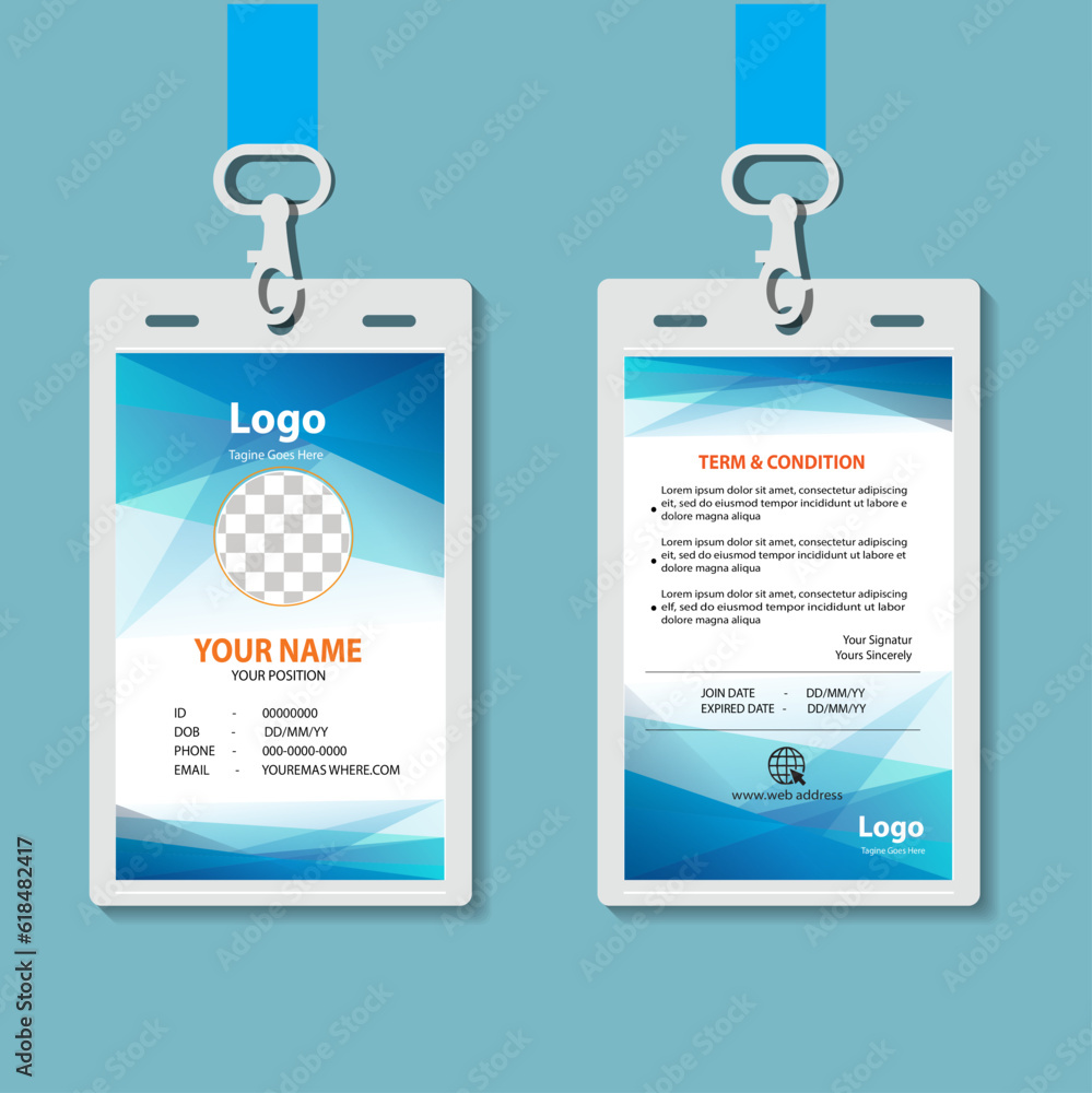 Obraz premium vector abstract id cards template concept