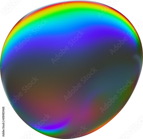 Vibrant Colorful Gradient Chromatic Primary Fluid Rainbow Iridescence Transparent Glass Abstract Blob Shapes