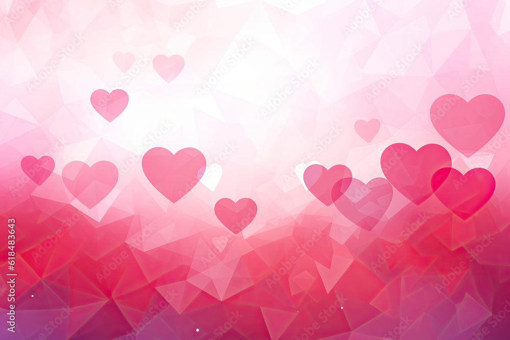 Valentine pink abstract background with hearts