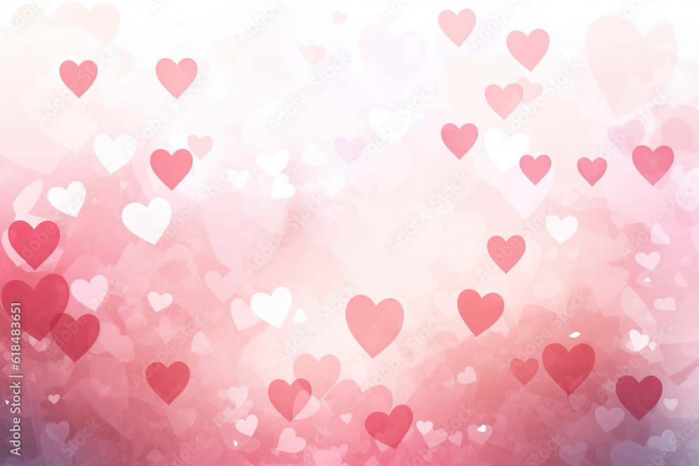 Valentine pink abstract background with hearts