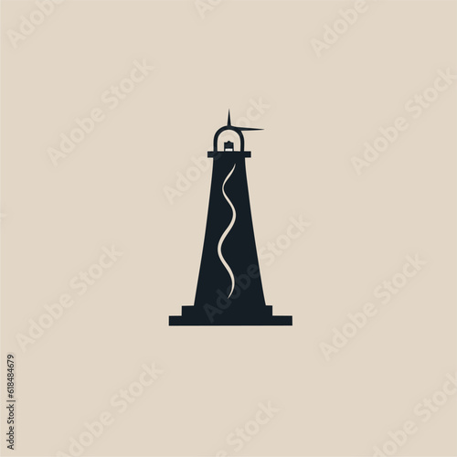 Lighthouse icons . Outline of lighthouse vector icons for web design isolated on background