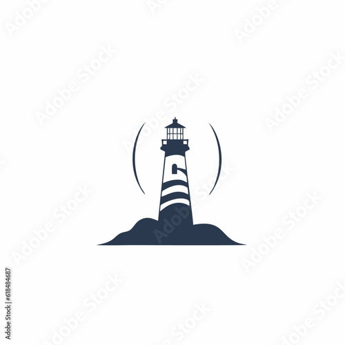 Lighthouse icons . Outline of lighthouse vector icons for web design isolated on background