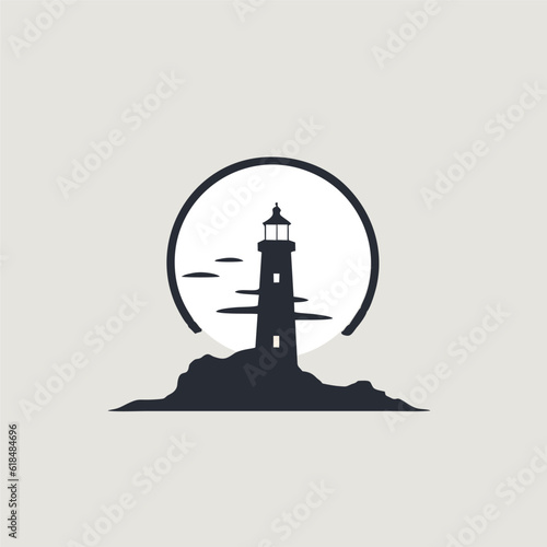 Lighthouse icons . Outline of lighthouse vector icons for web design isolated on background
