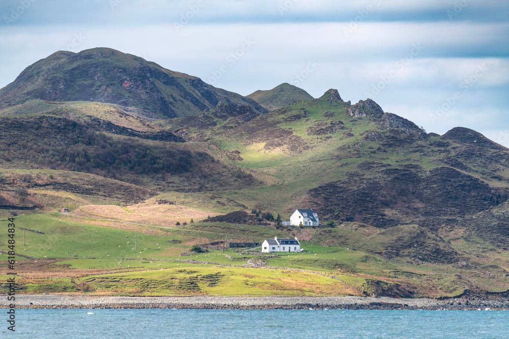 Panoramic view from Staffin beach, Highlands, Scotland