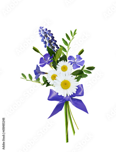 Wild flowers bouquet in blu...