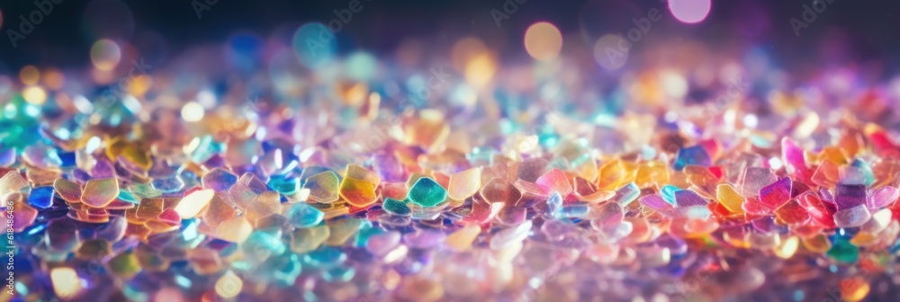 Rainbow sequins glitter background for christmas and new year. With Generative AI technology