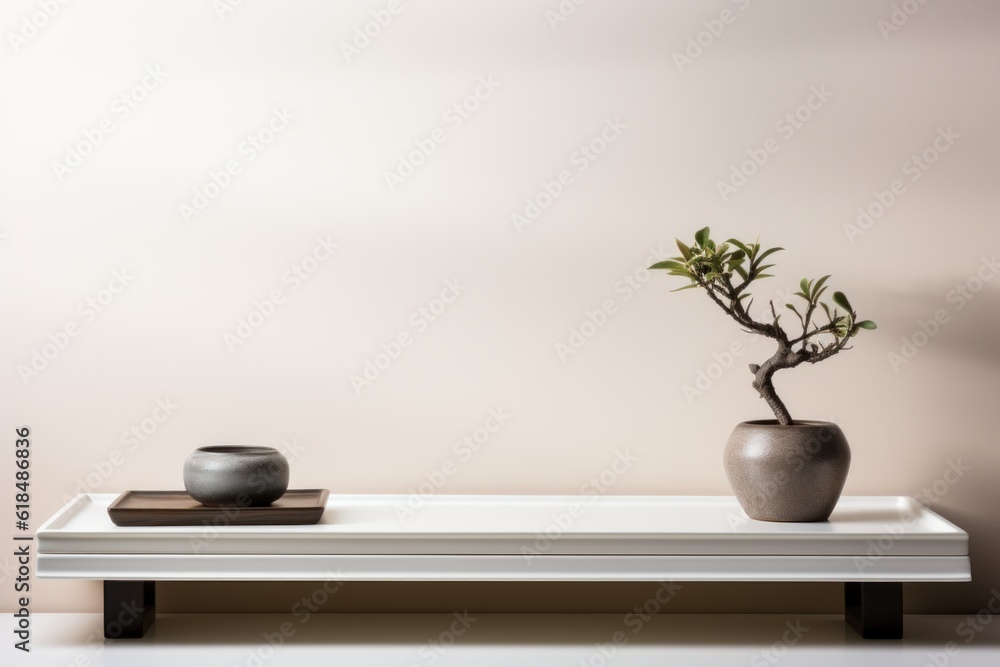 Miniature bonsai on white background generative ai Miniature bonsai on white background generative ai