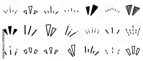 気付き　リアクション　手書き　ひらめき　セット　黒