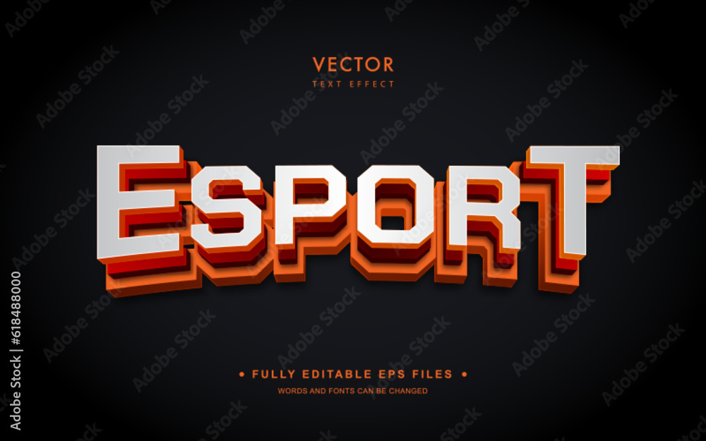 Fototapeta premium Vector Editable Text Effect in Esport 3D Style