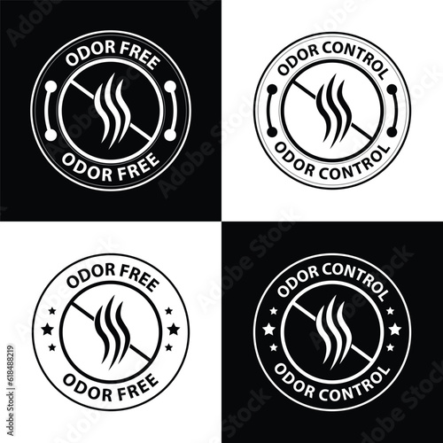 odor free badge icon, odor control, symbol, pictogram, sign, emblem, stamp, vector, illustration. modren emblem, latest icon design. photo