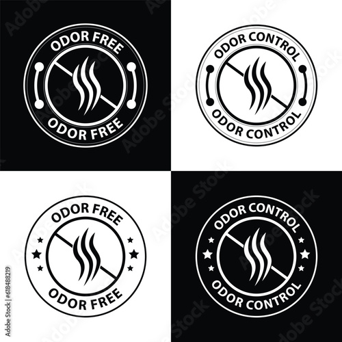 odor free badge icon, odor control, symbol, pictogram, sign, emblem, stamp, vector, illustration. modren emblem, latest icon design.