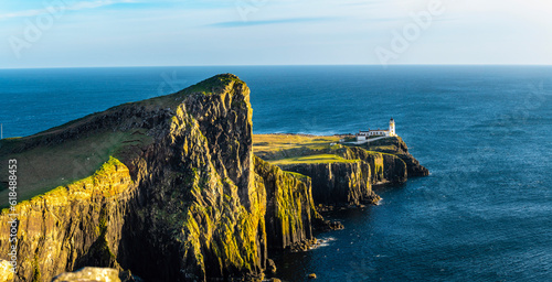 Neist Point lighthouse panorama view, Scotland, Isle of Skye photo