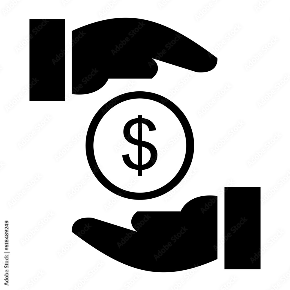 Illustration hand holding dollar sign, Illustration hand holding dollar sign,