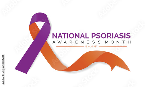 Psoriasis Awareness Month observed in AUGUST.  Poster  and banner design template.