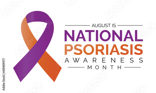 Psoriasis Awareness Month observed in AUGUST.  Poster  and banner design template.