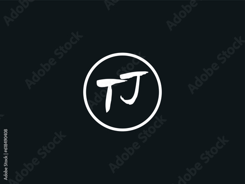 Initial TJ Minimalist Brush Logo, Creative Tj Logo Letter Design For Your Painting Business