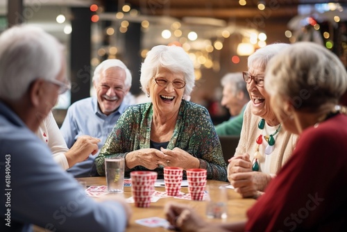 Fotografie, Obraz seniors in a lively social activity