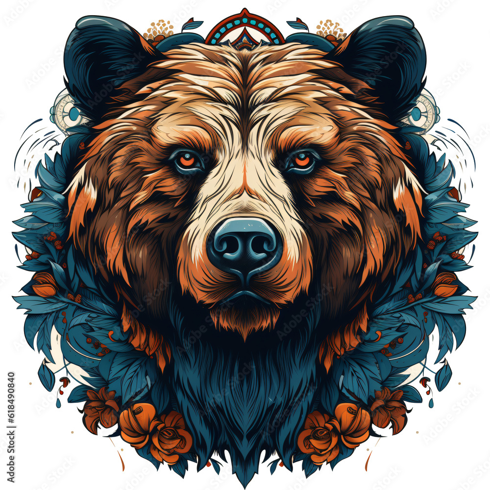 Bear logo symbol isolated on the transparent background PNG. AI ...