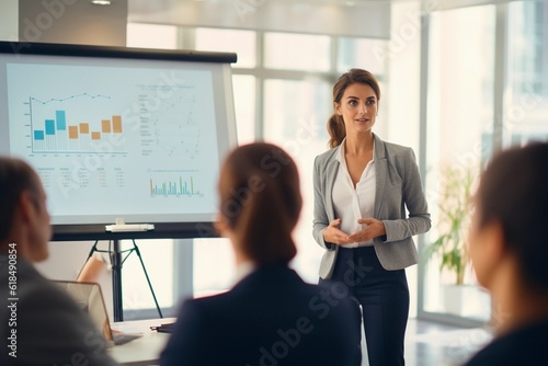 Confident businesswoman delivering a presentation