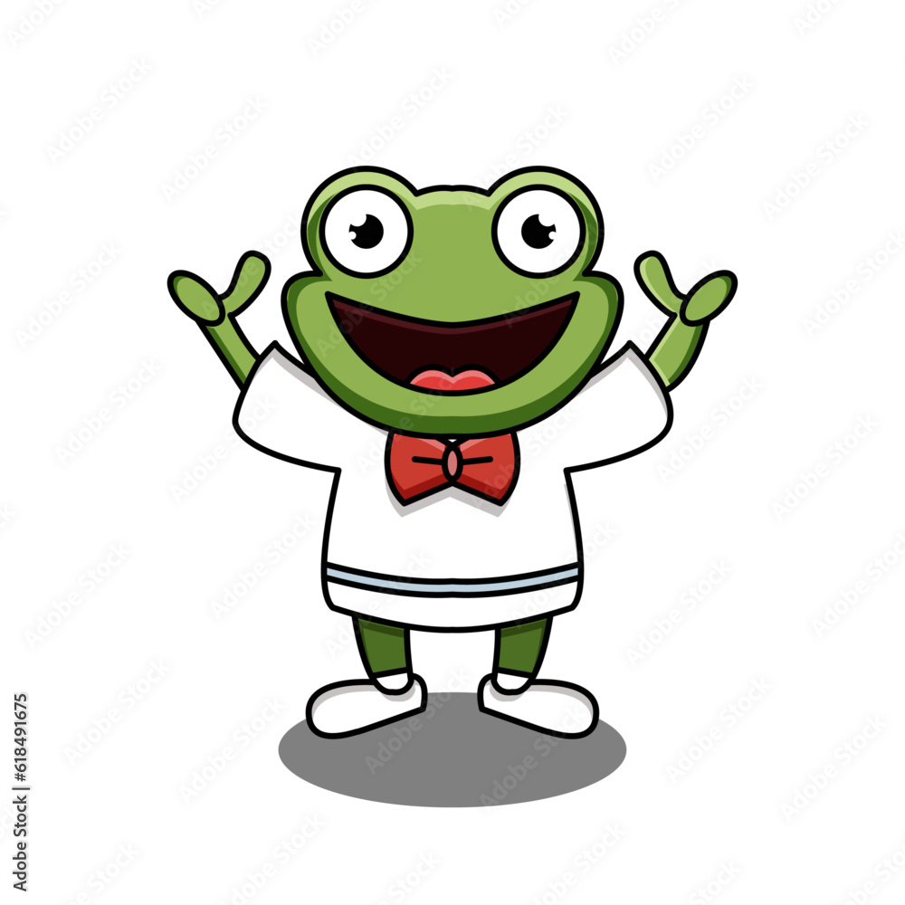 vector illustration design of a frog with a smile vector illustration design of a frog with a smile