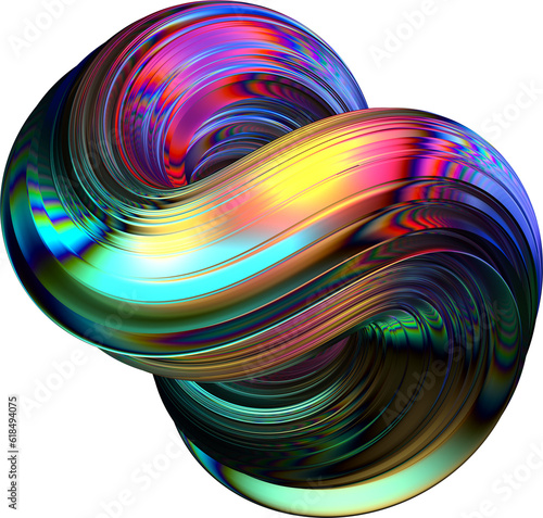 Twisted 3d Colorful Abstract 3d Chromatic Metalic Infinity Spectrum Shape